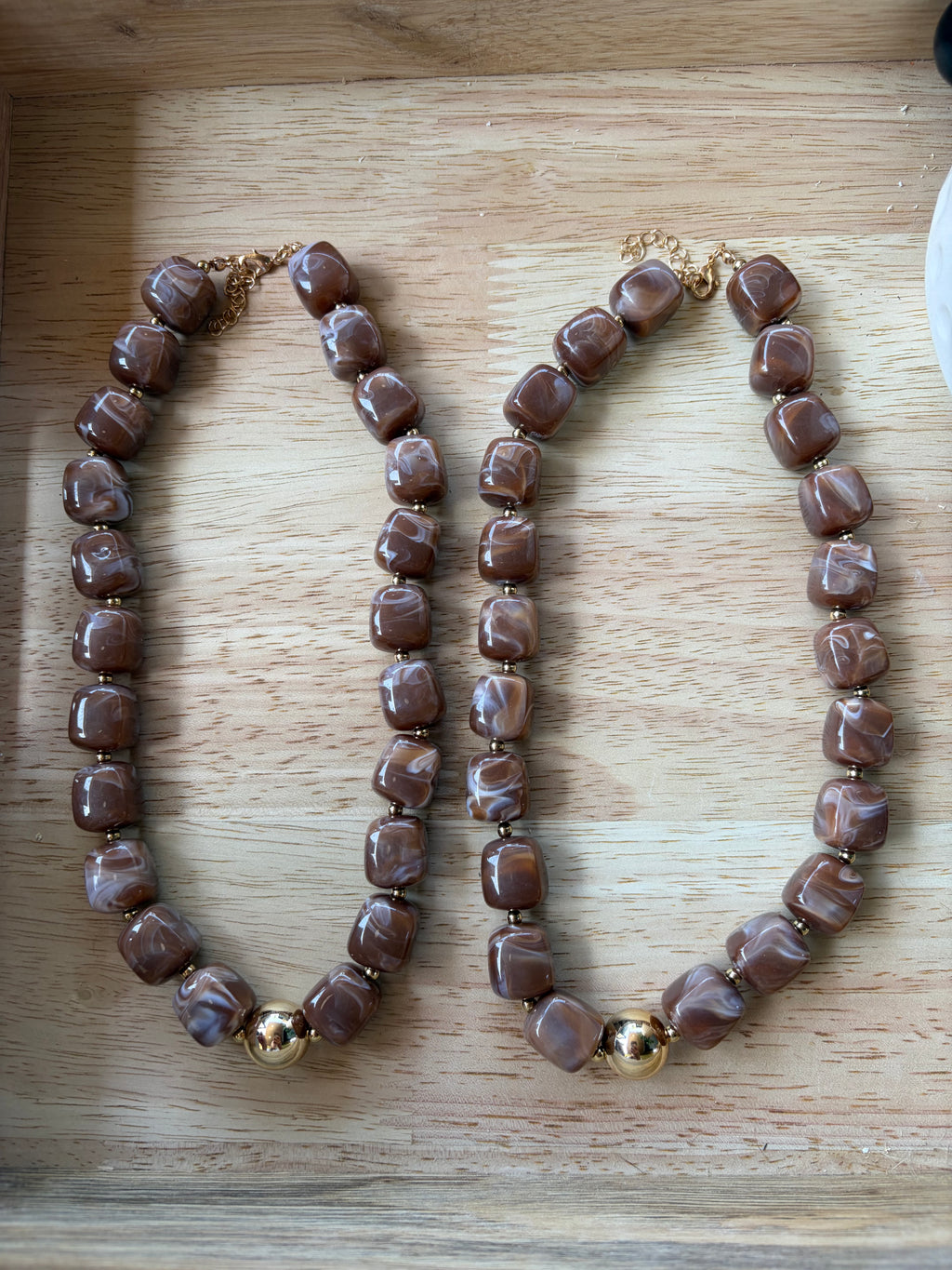 Chunky Necklace--Brown