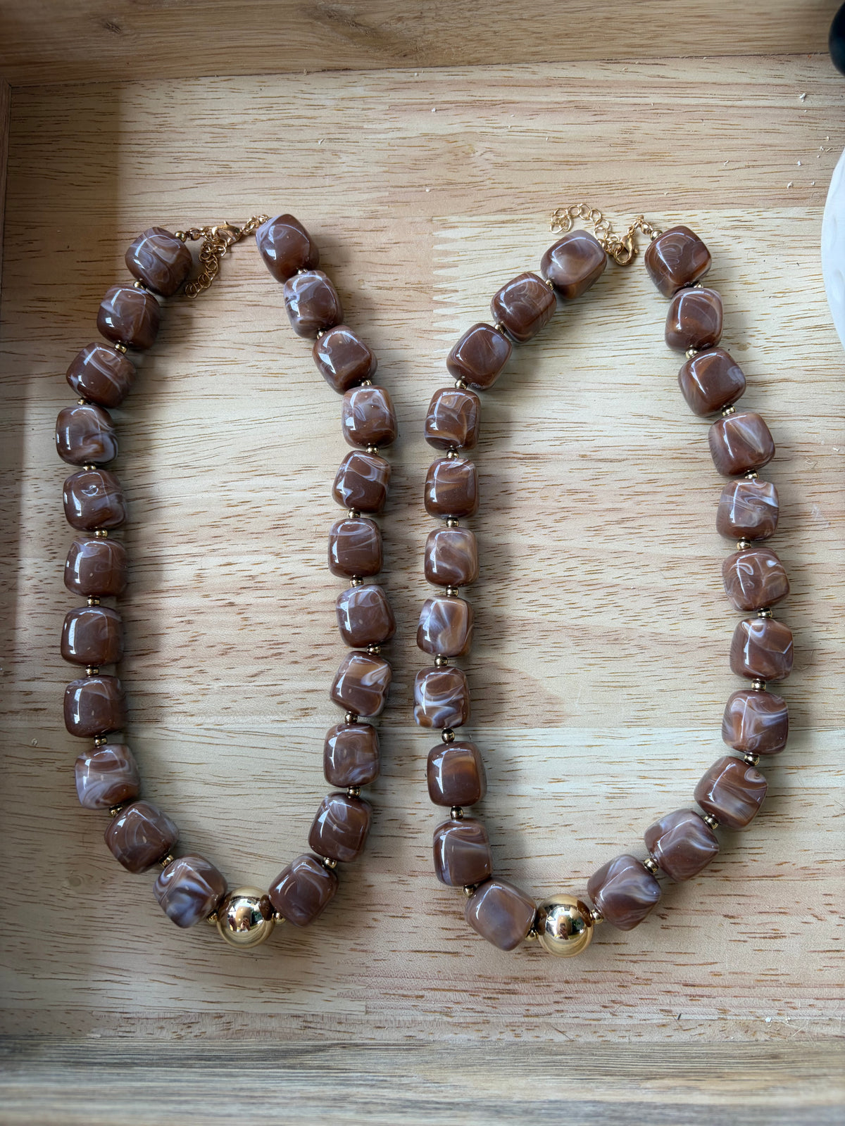 Chunky Necklace--Brown