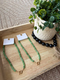 Marble Bead Necklace--Green