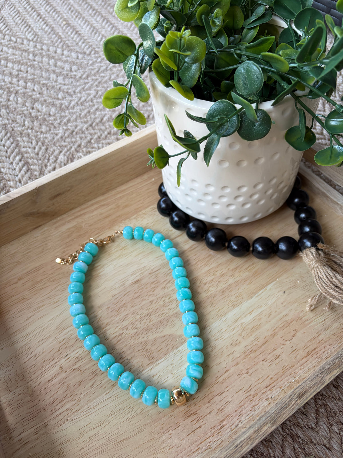 Chunky Necklace--Blue