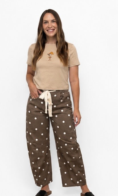 The Mocha Dot Barrel Jean