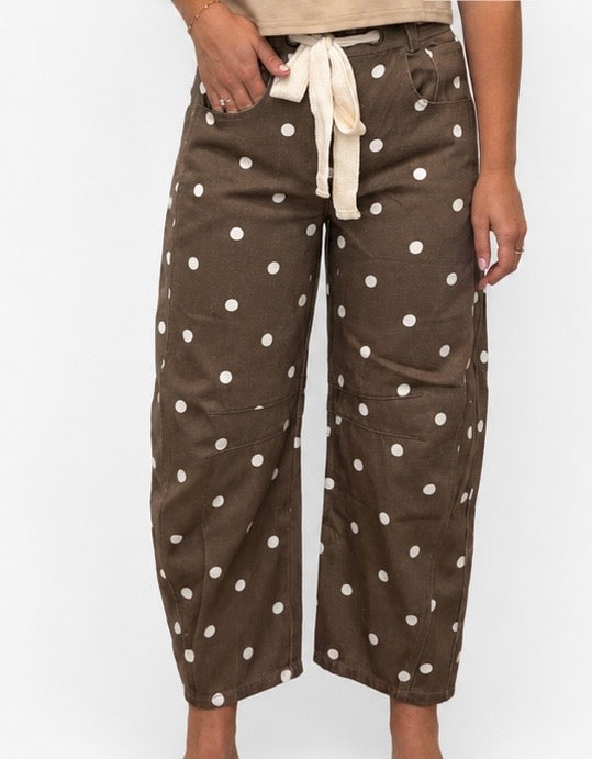 The Mocha Dot Barrel Jean