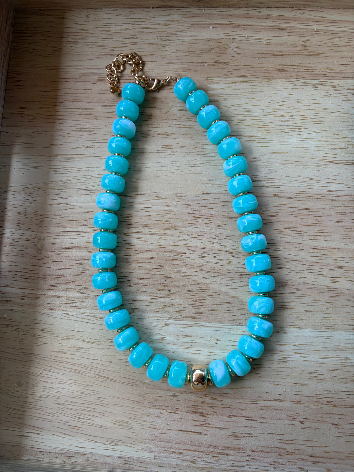 Chunky Necklace--Blue