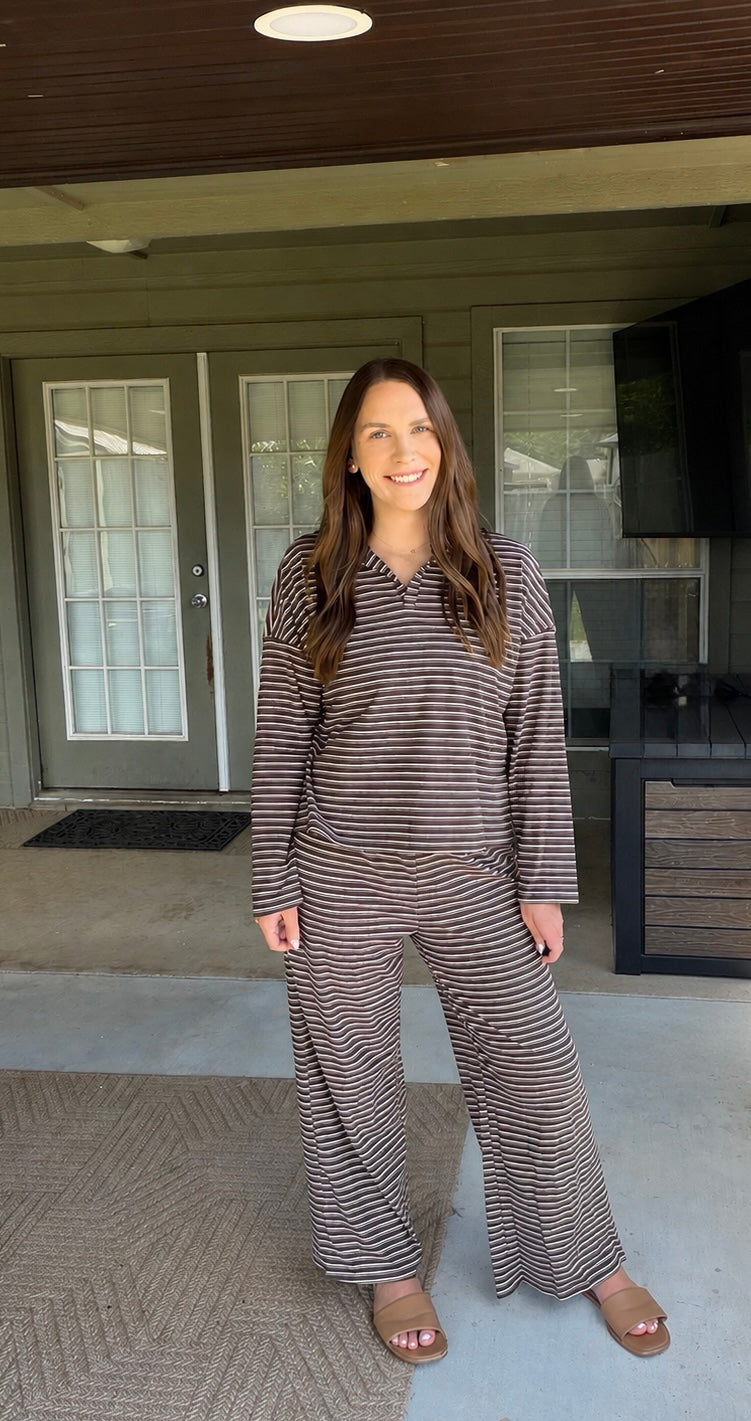 The Sunday Set | Brown Stripe